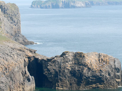 Cliffs and rock formations at Skrinkle Haven