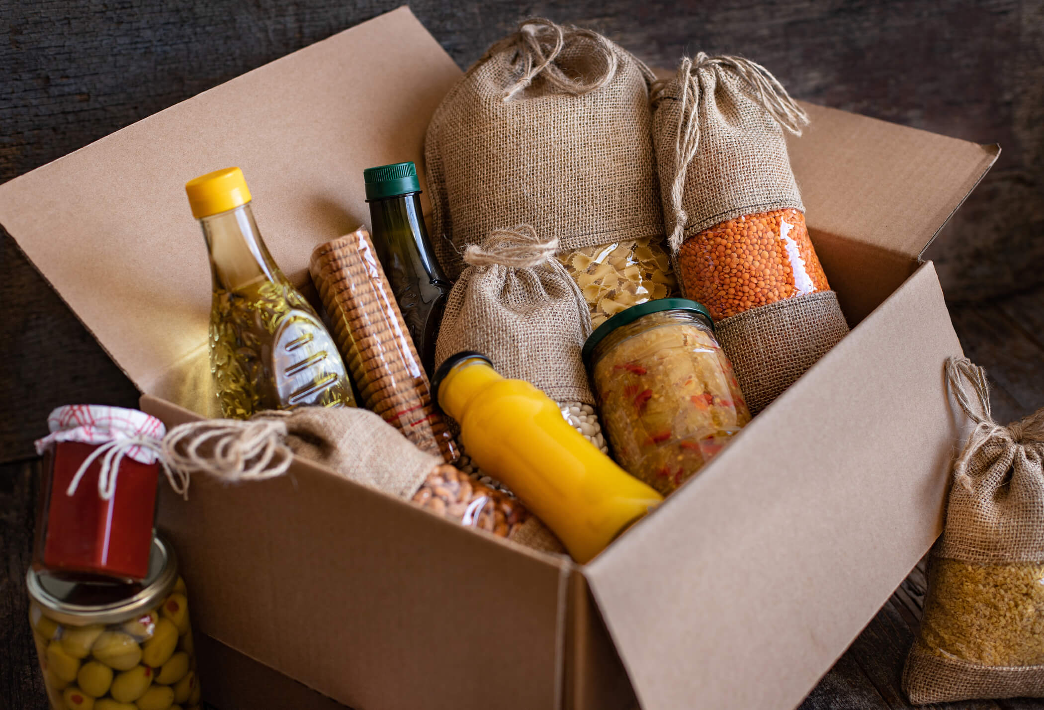 Hamper with fresh produce
