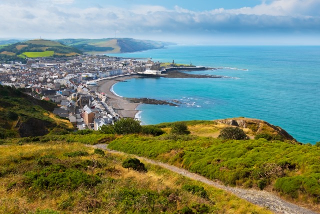 Overlooking Aberystwyth Beach from a nearby headland